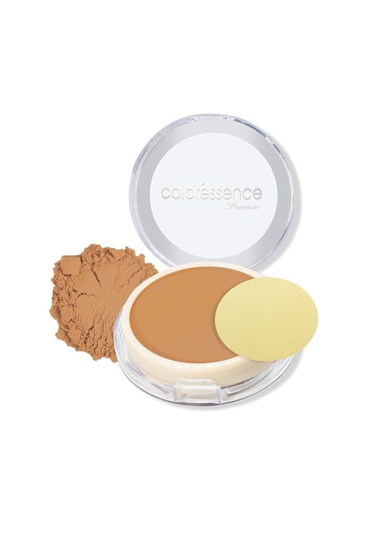 Coloressence Single HD powder Foundation Pancake Makeup Base, Matte Finish, Lightweight Longlasting Waterproof Formula (Brown) 8gm - Image 1